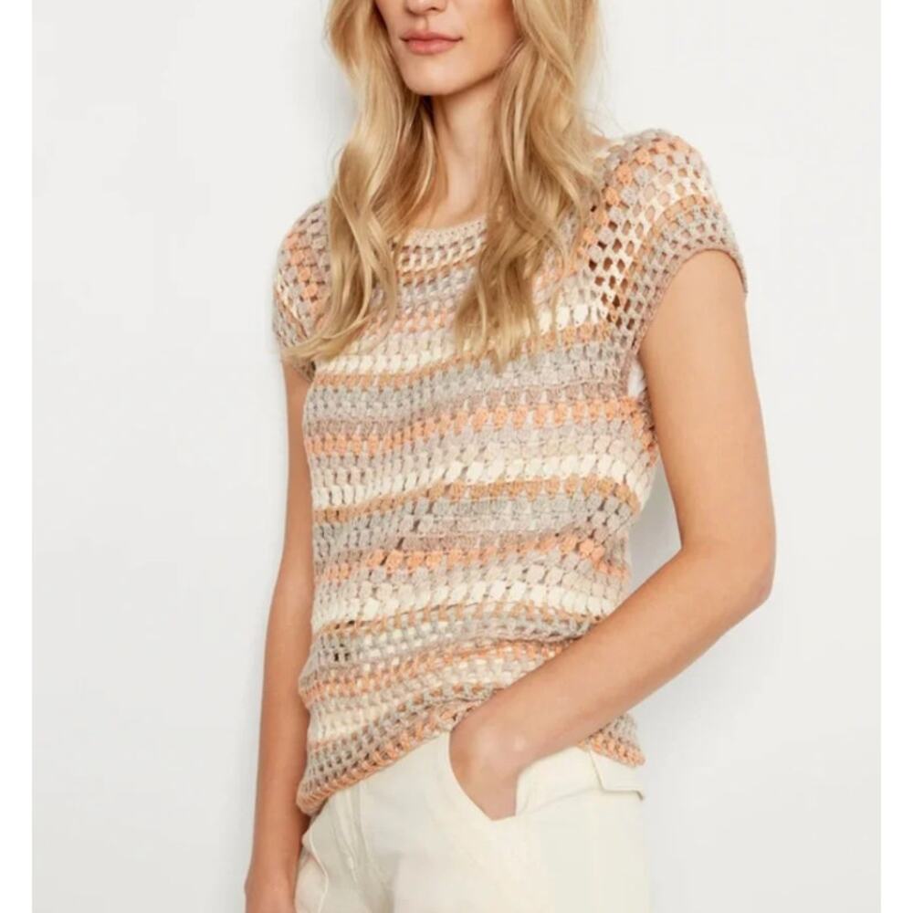 Charlie B Crochet Sweater Top | M, Grey Pink | Boho Beach Hippie 90s *Hand-knit - Picture 6 of 7